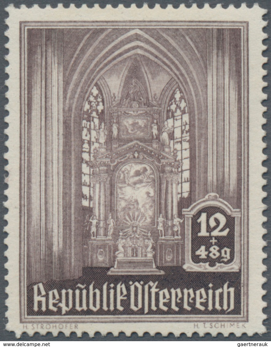 Österreich: 1946, Stephansdom, komplette Serie von zehn Werten je als Probedruck in abweichenden Far