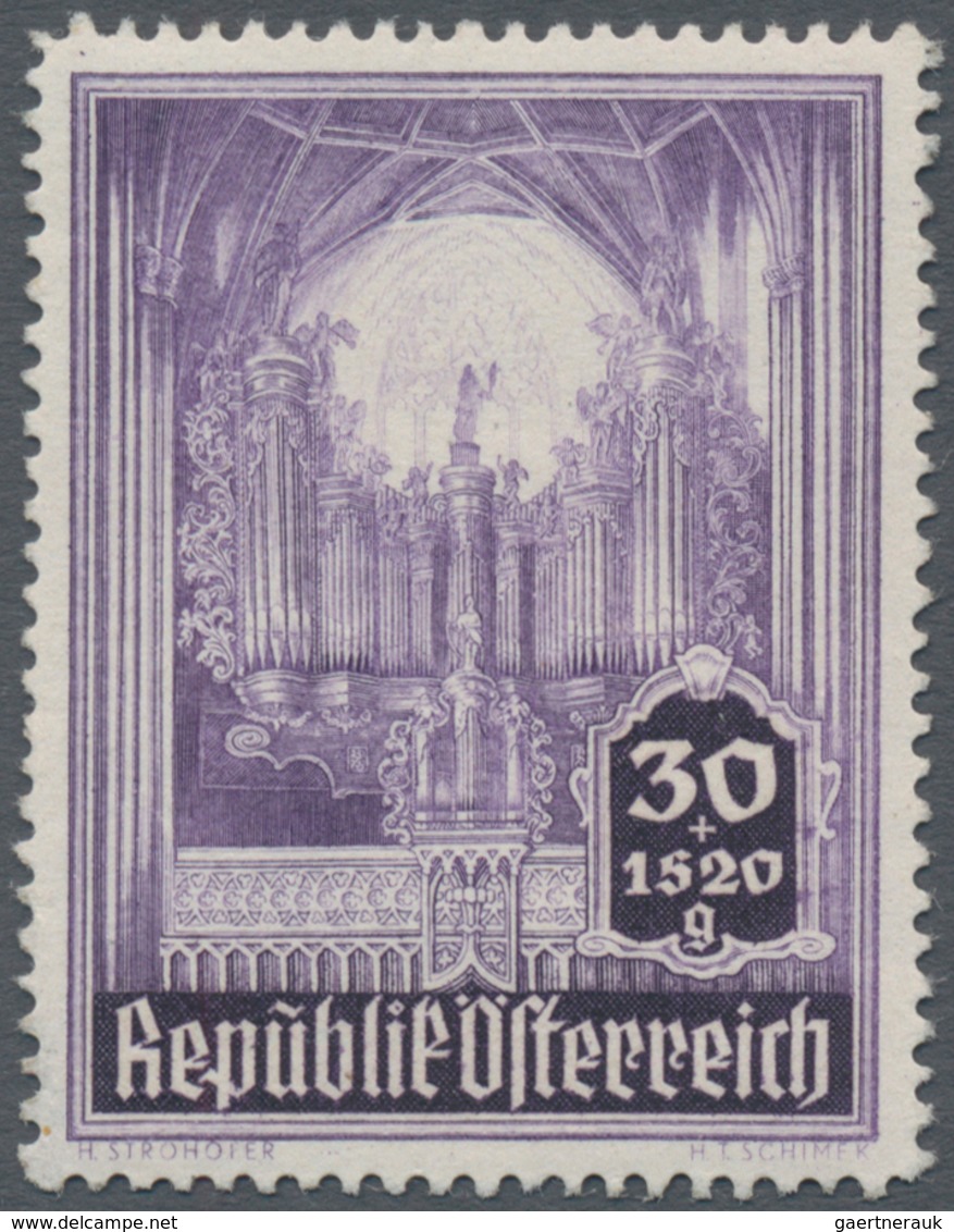 Österreich: 1946, Stephansdom, komplette Serie von zehn Werten je als Probedruck in abweichenden Far