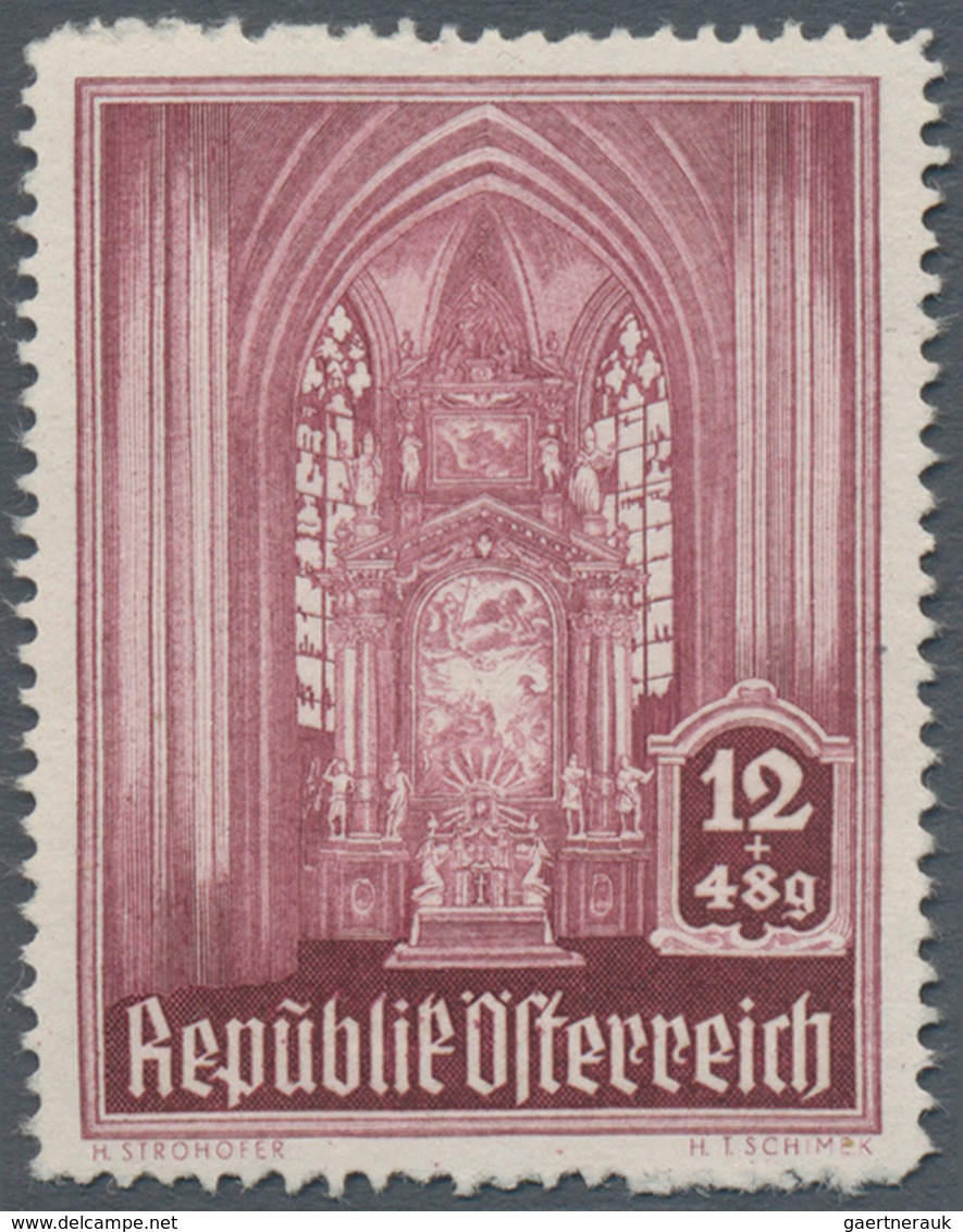 Österreich: 1946, Stephansdom, komplette Serie von zehn Werten je als Probedruck in abweichenden Far