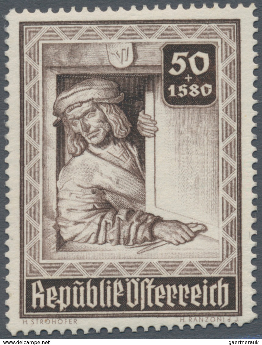 Österreich: 1946, Stephansdom, komplette Serie von zehn Werten je als Probedruck in abweichenden Far