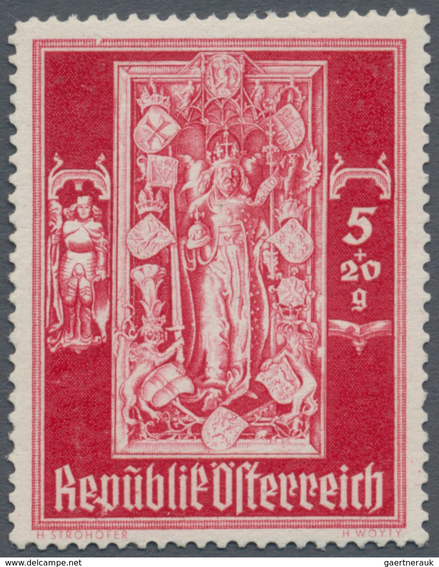 Österreich: 1946, Stephansdom, 5 Gr. + 20 Gr. Karminrot Und 2 Sch. +10 Sch. Rötlichviolett, Zwei Far - Sonstige & Ohne Zuordnung