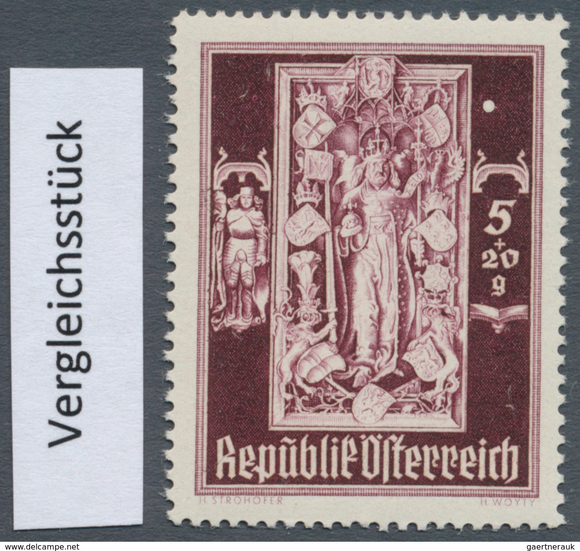 Österreich: 1946, 5 Gr. + 20 Gr. "Stephansdom", Phasendruck In Schwarz (1. Phase), Einzelabzug Im Kl - Other & Unclassified