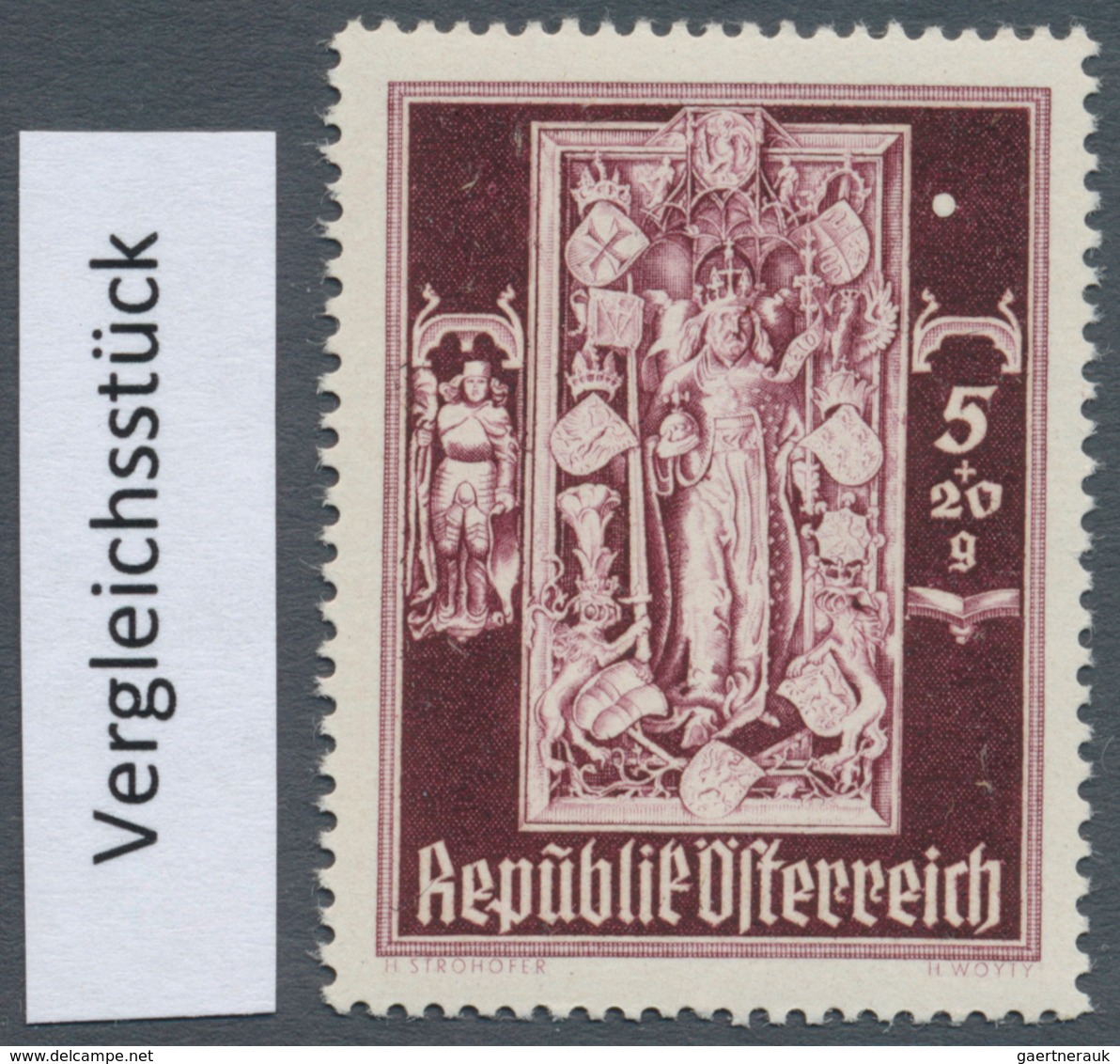 Österreich: 1946, 5 Gr. + 20 Gr. "Stephansdom", Phasendruck In Schwarz (1. Phase), Einzelabzug Im Kl - Sonstige & Ohne Zuordnung