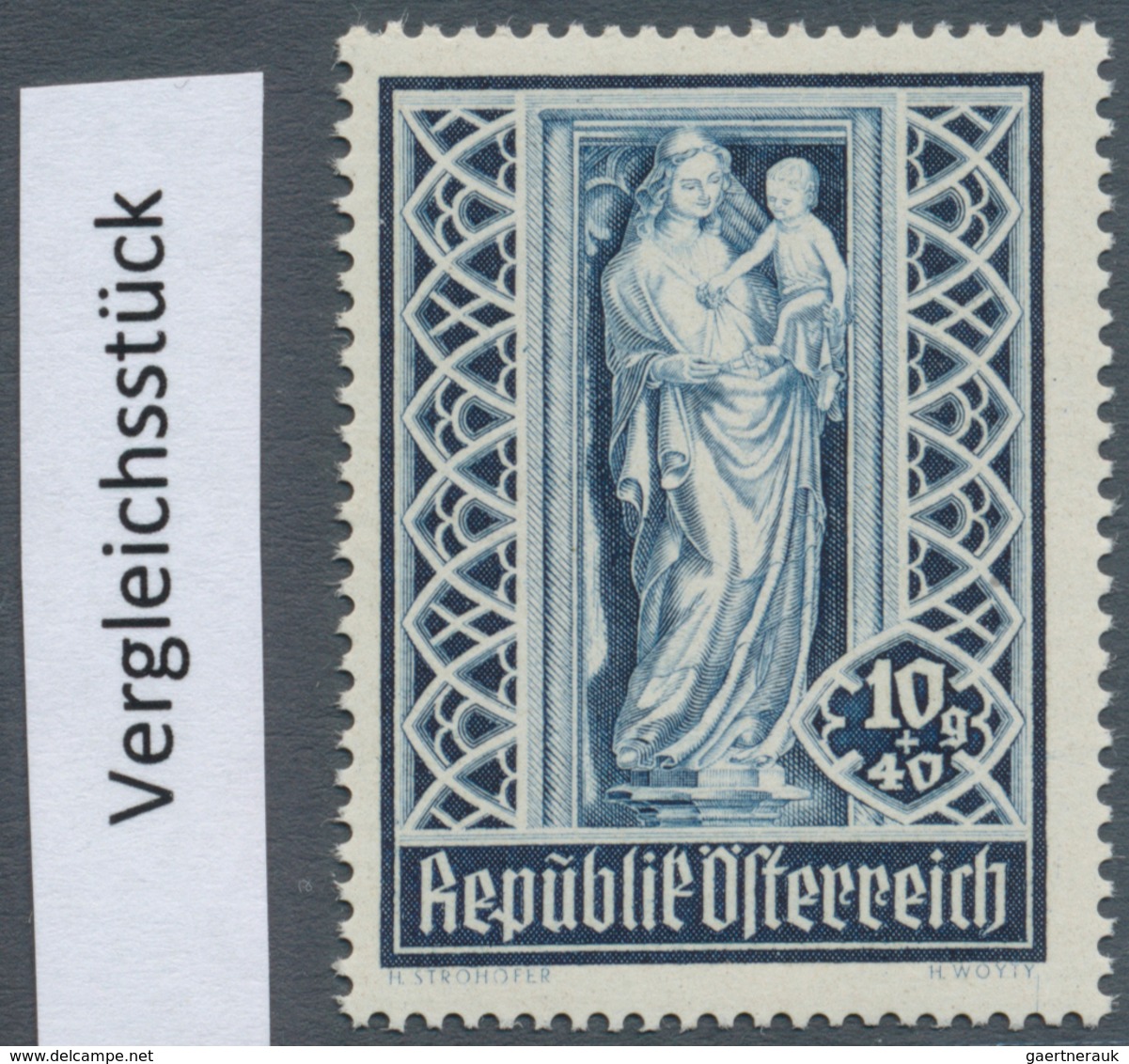 Österreich: 1946, 10 Gr. + 40 Gr. "Stephansdom", Phasendruck In Blau (1. Phase), Einzelabzug Im Klei - Other & Unclassified