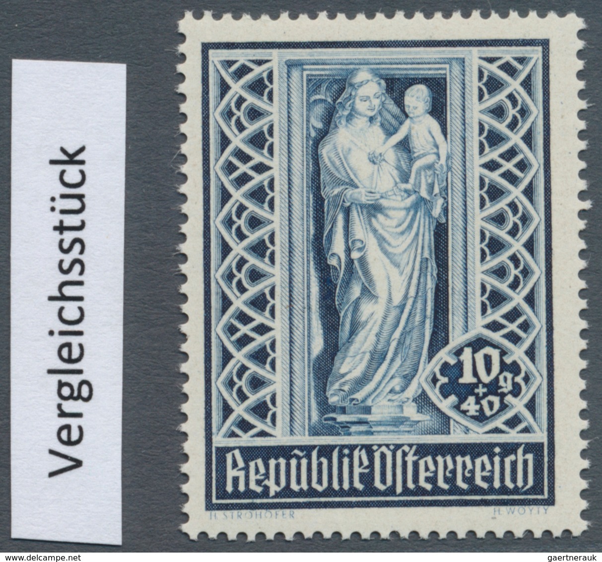 Österreich: 1946, 10 Gr. + 40 Gr. "Stephansdom", Phasendruck In Schwarz (2. Phase), Einzelabzug Im K - Other & Unclassified