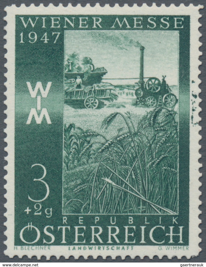 Österreich: 1947, 3 Gr. + 2 Gr. "Frühjahrsmesse", Sieben Verschiedene Farbproben, Linienzähnung 14½, - Sonstige & Ohne Zuordnung