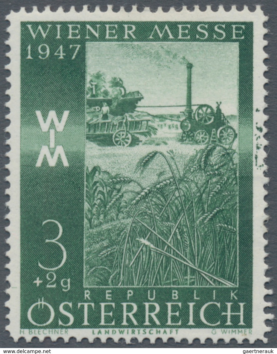 Österreich: 1947, 3 Gr. + 2 Gr. "Frühjahrsmesse", Sieben Verschiedene Farbproben, Linienzähnung 14½, - Other & Unclassified