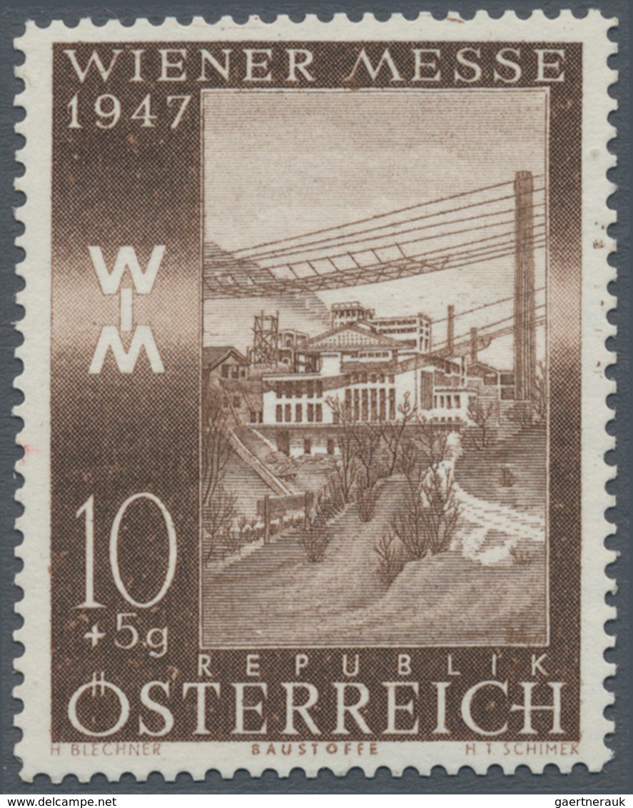 Österreich: 1947, 10 Gr. + 5 Gr. "Frühjahrsmesse", Drei Farbproben In Rot Und Zwei Verschiedenen Bra - Other & Unclassified