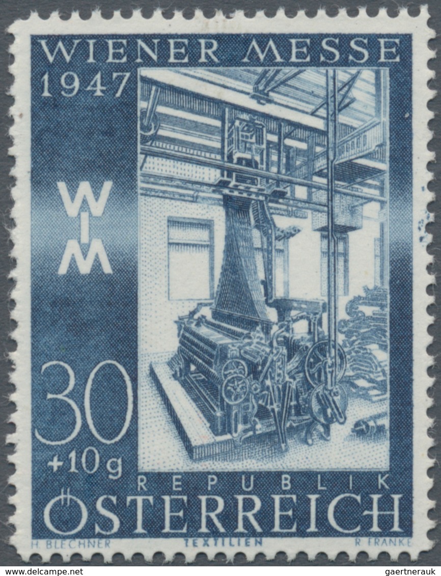 Österreich: 1947, 30 Gr. + 10 Gr. "Frühjahrsmesse", Drei Farbproben In Olivgrün, Stahlblau Und Schwa - Sonstige & Ohne Zuordnung