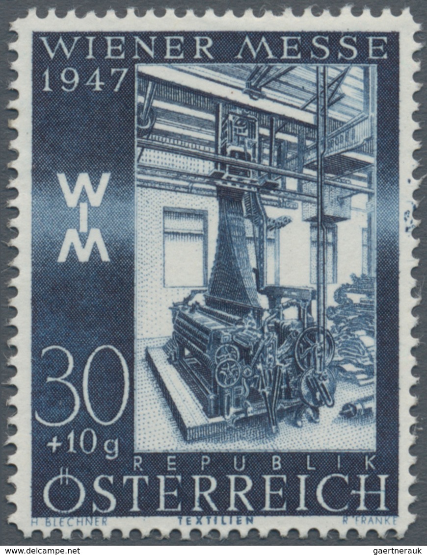 Österreich: 1947, 30 Gr. + 10 Gr. "Frühjahrsmesse", Drei Farbproben In Olivgrün, Stahlblau Und Schwa - Sonstige & Ohne Zuordnung