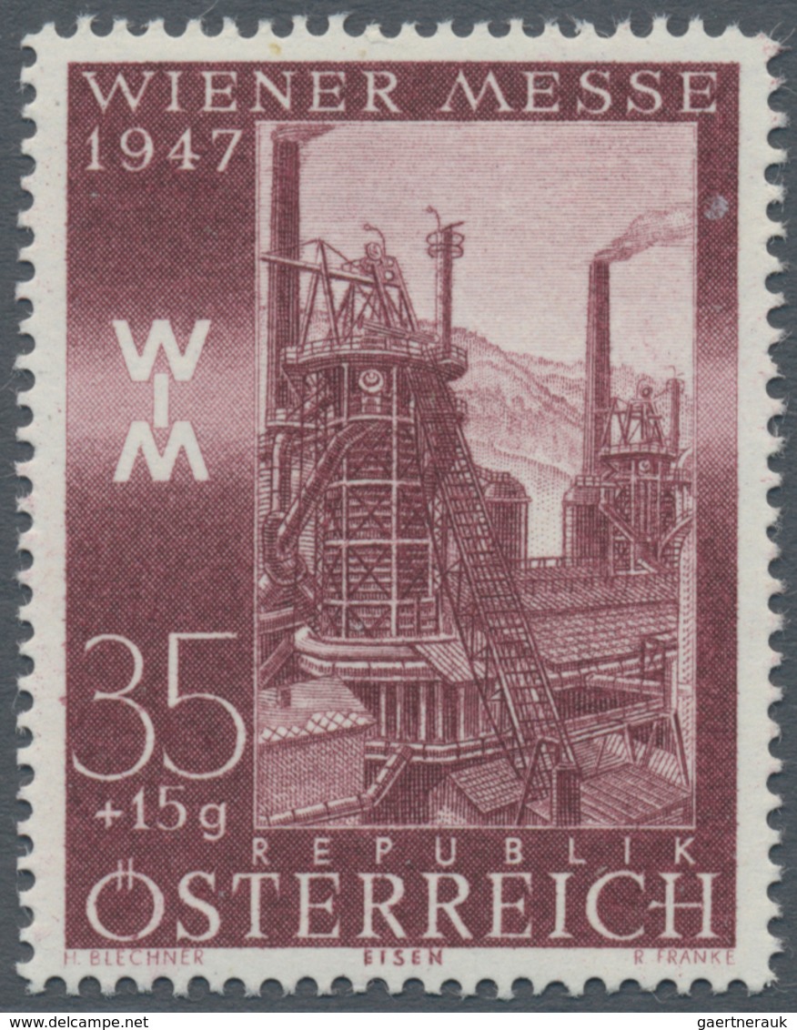 Österreich: 1947, 35 Gr. + 15 Gr. "Frühjahrsmesse", Zwei Farbproben In Braunkarmin Und Braun, Linien - Other & Unclassified