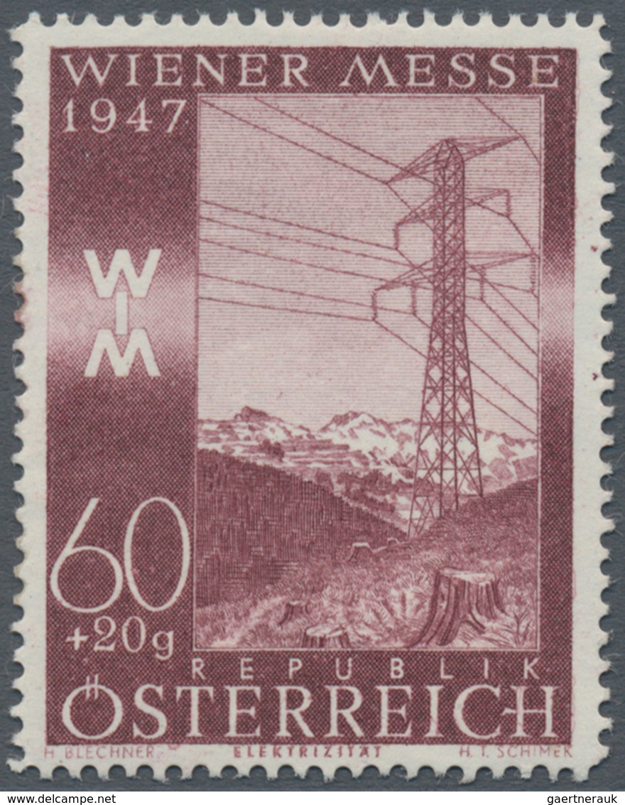 Österreich: 1947, 60 Gr. + 20 Gr. "Frühjahrsmesse", Zwei Farbproben In Braunkarmin Und Braun, Linien - Other & Unclassified