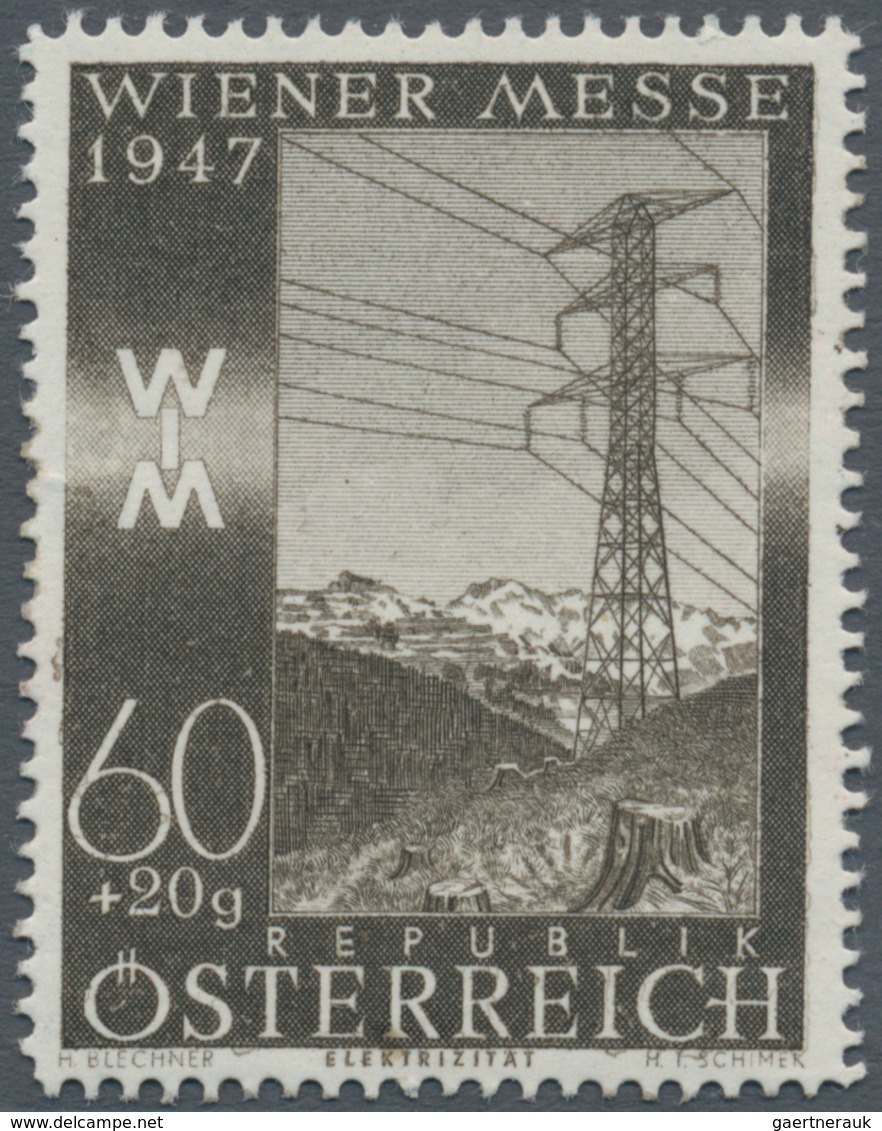 Österreich: 1947, 60 Gr. + 20 Gr. "Frühjahrsmesse", Zwei Farbproben In Braunkarmin Und Braun, Linien - Other & Unclassified