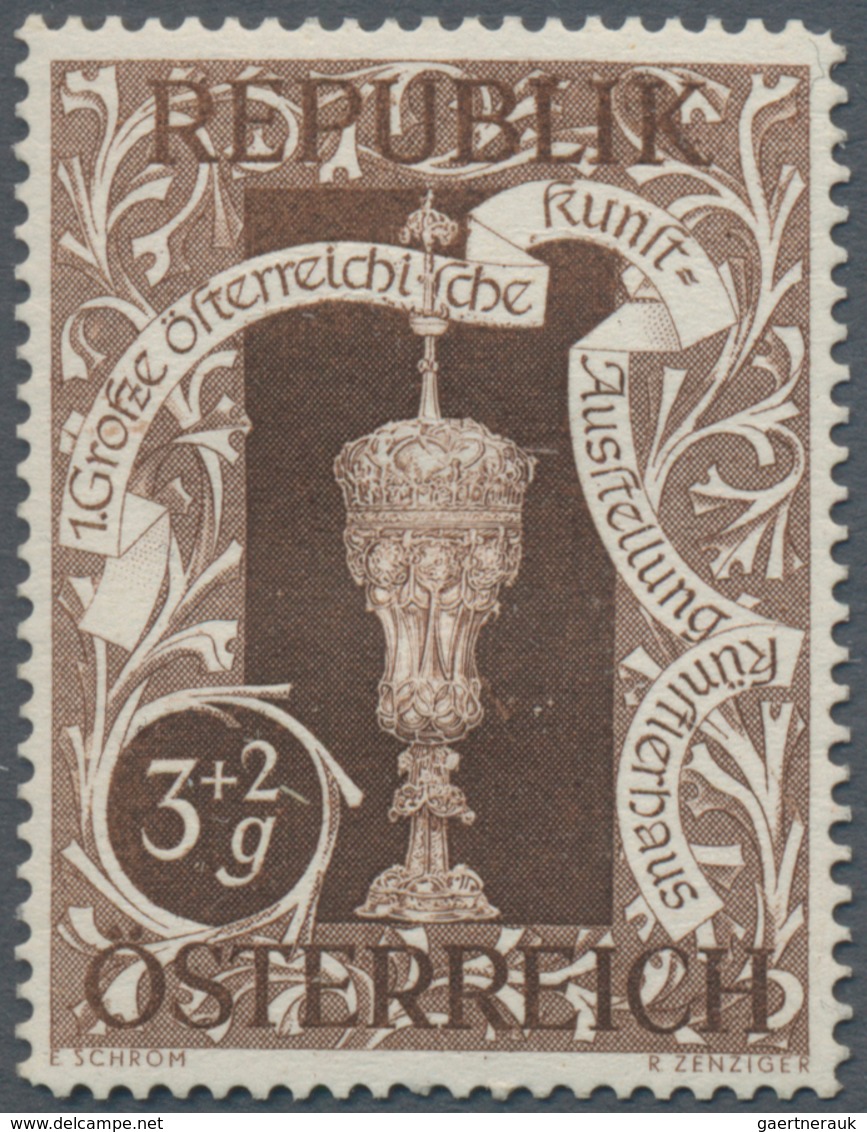 Österreich: 1947, 3 Gr. + 2 Gr. "Kunstausstellung", 19 Verschiedene Farbproben In Linienzähnung 14½, - Other & Unclassified