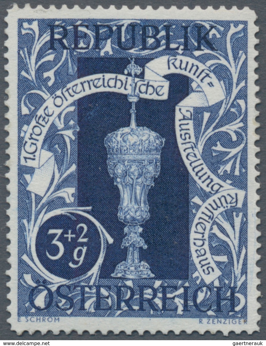 Österreich: 1947, 3 Gr. + 2 Gr. "Kunstausstellung", 19 Verschiedene Farbproben In Linienzähnung 14½, - Other & Unclassified