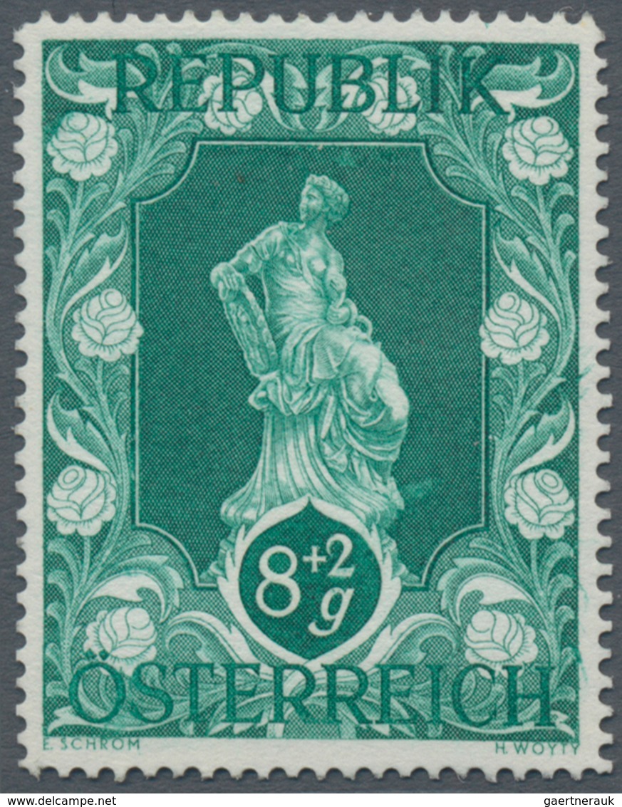 Österreich: 1947, 8 Gr. + 2 Gr. "Kunstausstellung", 23 (meist) Verschiedene Farbproben In Linienzähn - Sonstige & Ohne Zuordnung