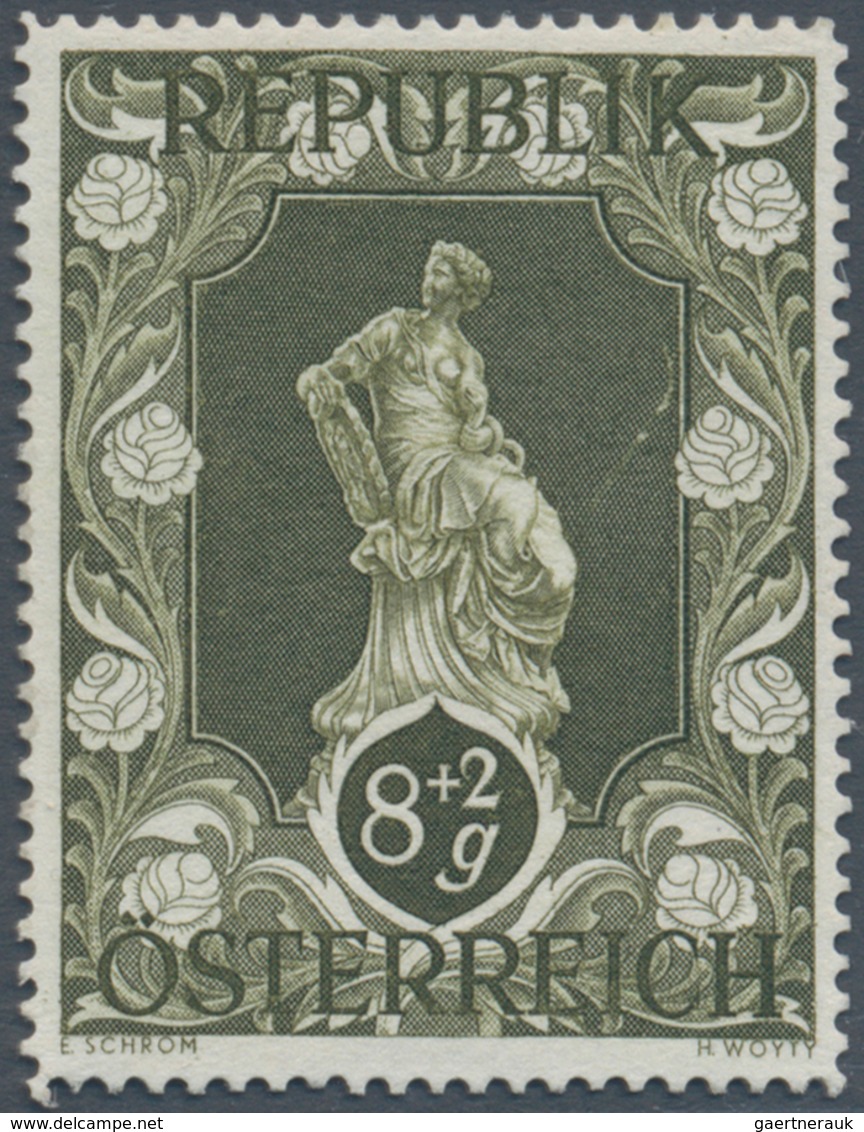 Österreich: 1947, 8 Gr. + 2 Gr. "Kunstausstellung", 23 (meist) Verschiedene Farbproben In Linienzähn - Sonstige & Ohne Zuordnung