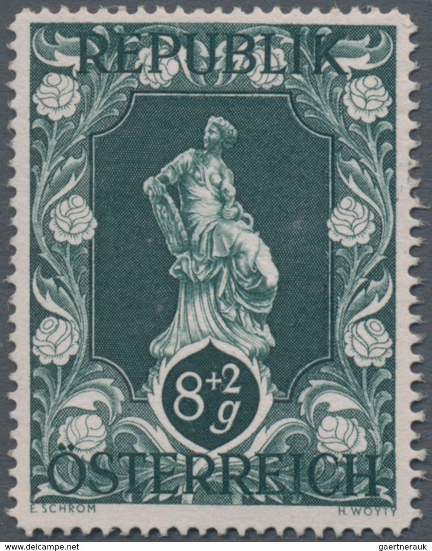 Österreich: 1947, 8 Gr. + 2 Gr. "Kunstausstellung", 18 (meist) Verschiedene Farbproben In Linienzähn - Other & Unclassified