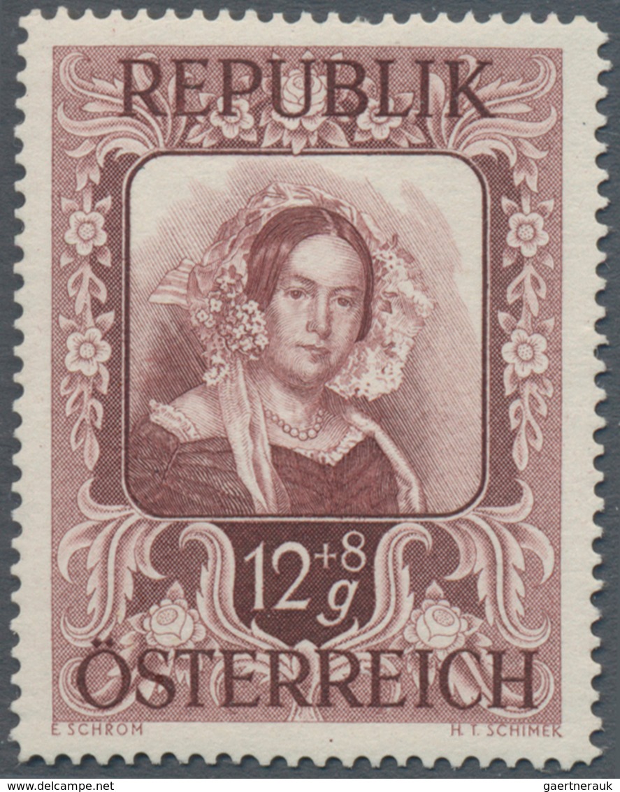 Österreich: 1947, 12 Gr. + 8 Gr. "Kunstausstellung", 18 Verschiedene Farbproben In Linienzähnung 14½ - Sonstige & Ohne Zuordnung