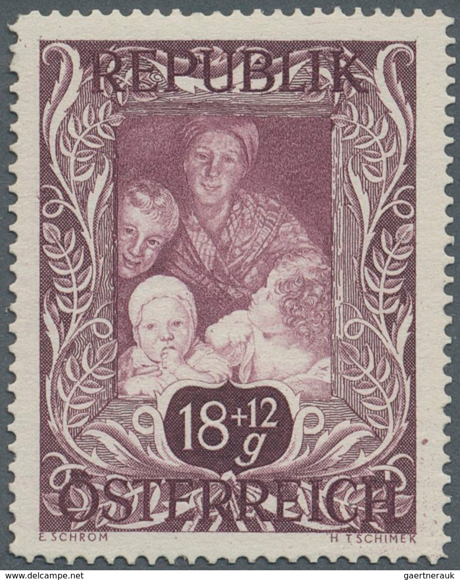 Österreich: 1947, 18 Gr. + 12 Gr. "Kunstausstellung", 22 Verschiedene Farbproben In Linienzähnung 14 - Other & Unclassified