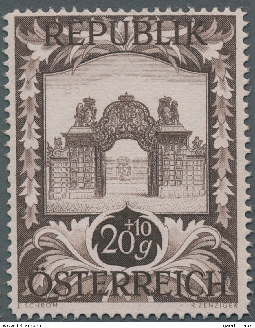 Österreich: 1947, 20 Gr. + 10 Gr. "Kunstausstellung", 18 (meist) Verschiedene Farbproben In Linienzä - Other & Unclassified