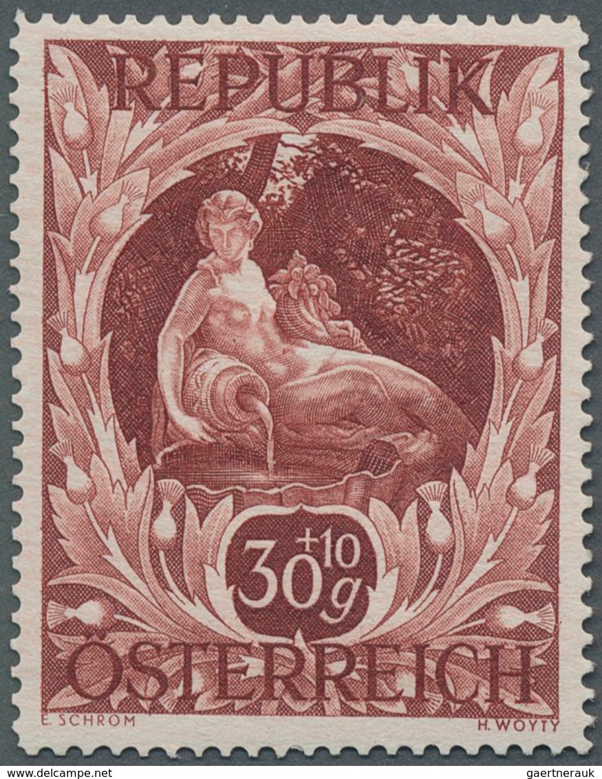 Österreich: 1947, 30 Gr. + 10 Gr. "Kunstausstellung", 22 Verschiedene Farbproben In Linienzähnung 14 - Sonstige & Ohne Zuordnung