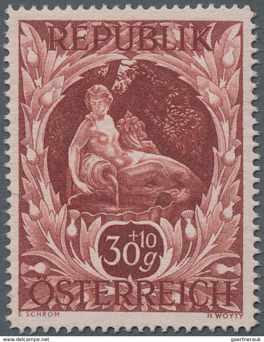 Österreich: 1947, 30 Gr. + 10 Gr. "Kunstausstellung", 19 Verschiedene Farbproben In Linienzähnung 14 - Other & Unclassified