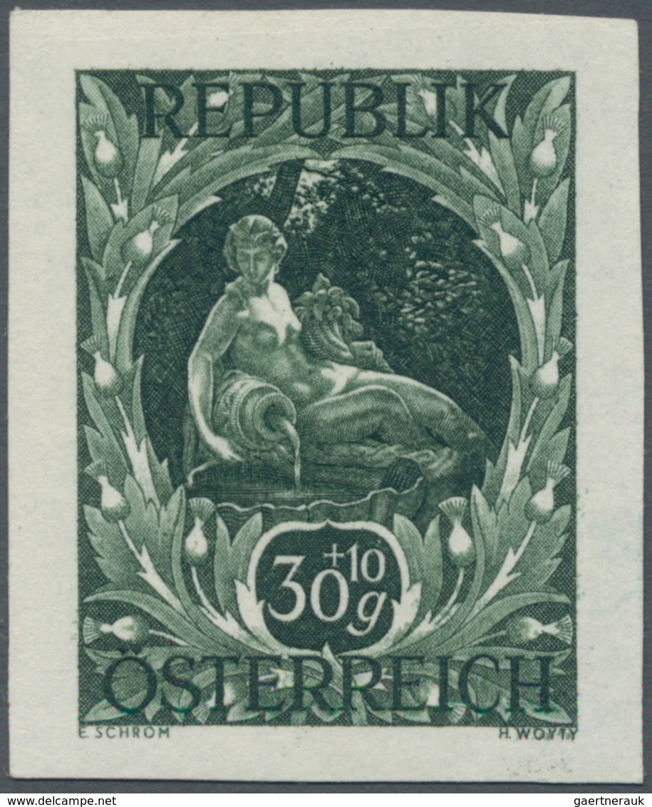 Österreich: 1947, 30 Gr. + 15 Gr. "Kunstausstellung" Ungezähnt, Postfrisch, Signum. Fotoattest Soeck - Sonstige & Ohne Zuordnung