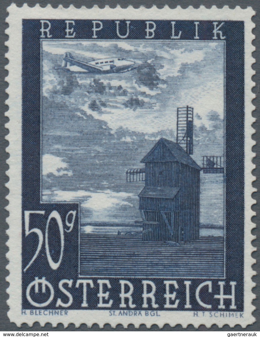 Österreich: 1947, Flugpost, Komplette Serie Von Sieben Werten Je Als Probedruck In Abweichenden Farb - Other & Unclassified