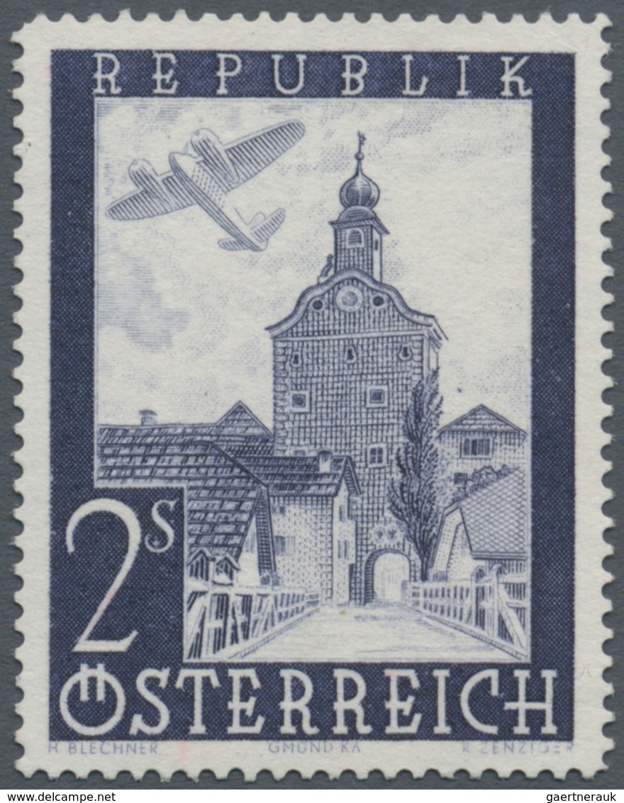 Österreich: 1947, Flugpost, Komplette Serie Von Sieben Werten Je Als Probedruck In Abweichenden Farb - Other & Unclassified