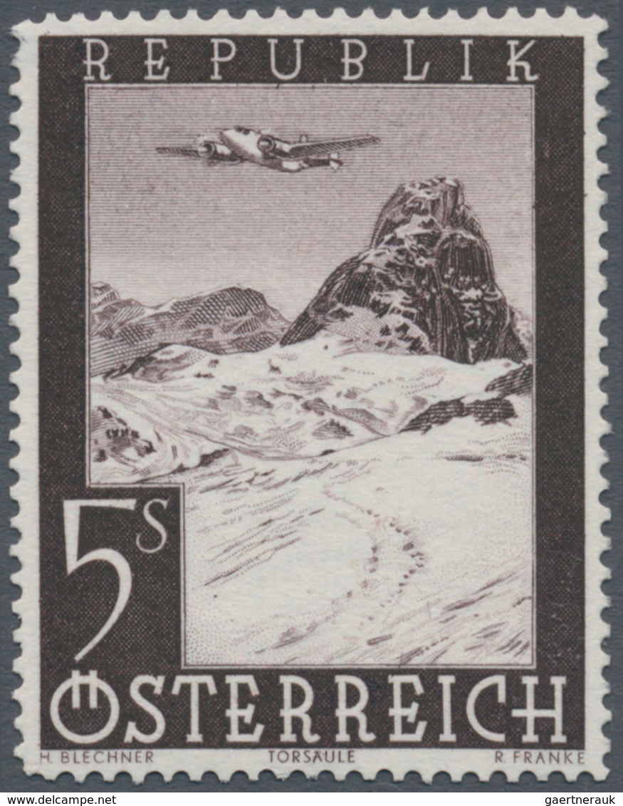 Österreich: 1947, Flugpost, komplette Serie von sieben Werten je als Probedruck in abweichenden Farb