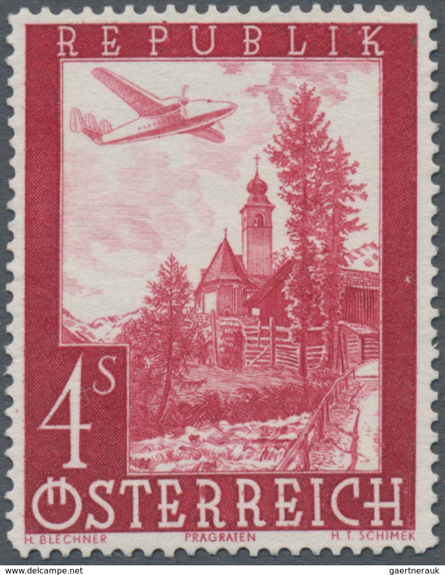 Österreich: 1947, Flugpost, Komplette Serie Von Sieben Werten Je Als Probedruck In Abweichenden Farb - Sonstige & Ohne Zuordnung