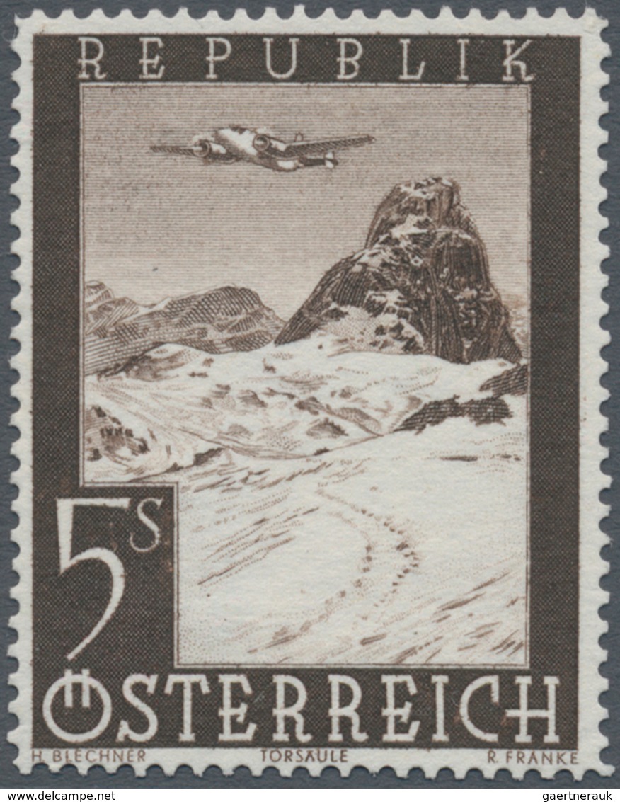 Österreich: 1947, Flugpost, komplette Serie von sieben Werten je als Probedruck in abweichenden Farb