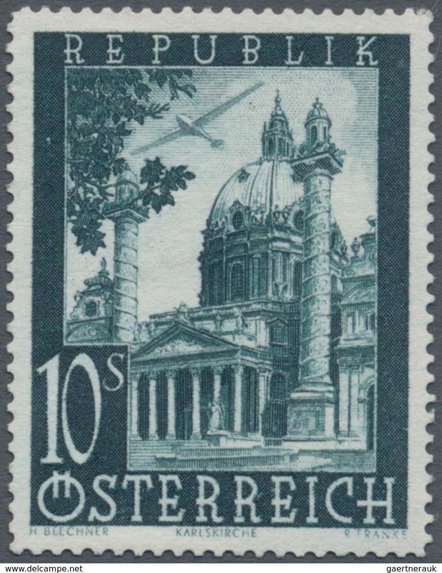 Österreich: 1947, Flugpost, komplette Serie von sieben Werten je als Probedruck in abweichenden Farb