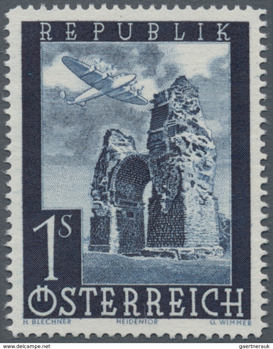 Österreich: 1947, Flugpost, Komplette Serie Von Sieben Werten Je Als Probedruck In Abweichenden Farb - Other & Unclassified