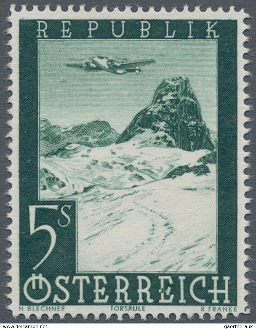 Österreich: 1947, Flugpost, komplette Serie von sieben Werten je als Probedruck in abweichenden Farb