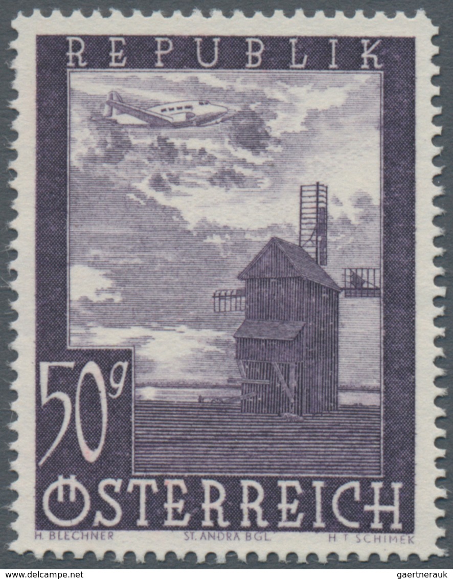 Österreich: 1947, Flugpost, Komplette Serie Von Sieben Werten Je Als Probedruck In Abweichenden Farb - Other & Unclassified