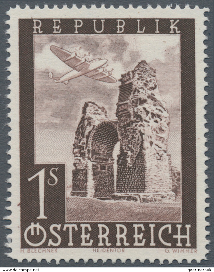 Österreich: 1947, Flugpost, Komplette Serie Von Sieben Werten Je Als Probedruck In Abweichenden Farb - Other & Unclassified