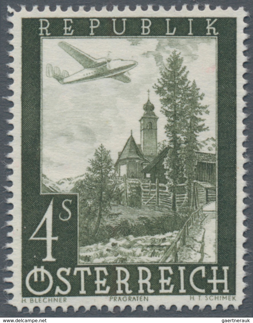 Österreich: 1947, Flugpost, Komplette Serie Von Sieben Werten Je Als Probedruck In Abweichenden Farb - Other & Unclassified