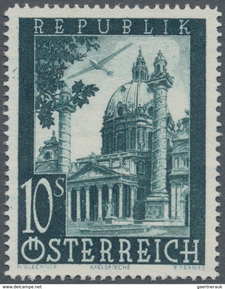 Österreich: 1947, Flugpost, komplette Serie von sieben Werten je als Probedruck in abweichenden Farb