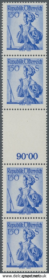 Österreich: 1948/1958, Dauerserie Trachten, 1.50 Sch. Blau, Weißes Papier, Senkrechtes Zwischenstegp - Sonstige & Ohne Zuordnung