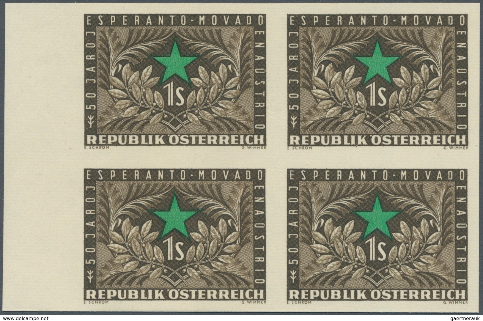 Österreich: 1954. Esperantobewegung In Österreich, 50 Jahre, Mit Der Abart "Ungezähnt" Im Postfrisch - Sonstige & Ohne Zuordnung