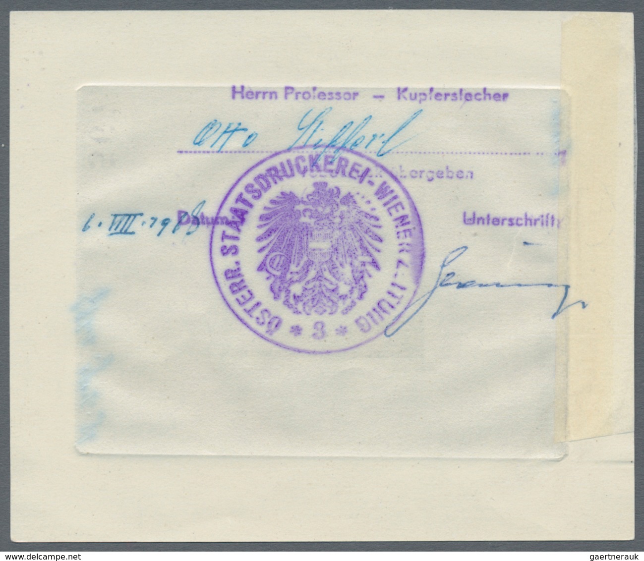 Österreich: 1965, 2 Sch. "Koloman Moser", Zwei Phasendrucke In Schwarz, Je Einzelabzug Im Kleinbogen - Sonstige & Ohne Zuordnung