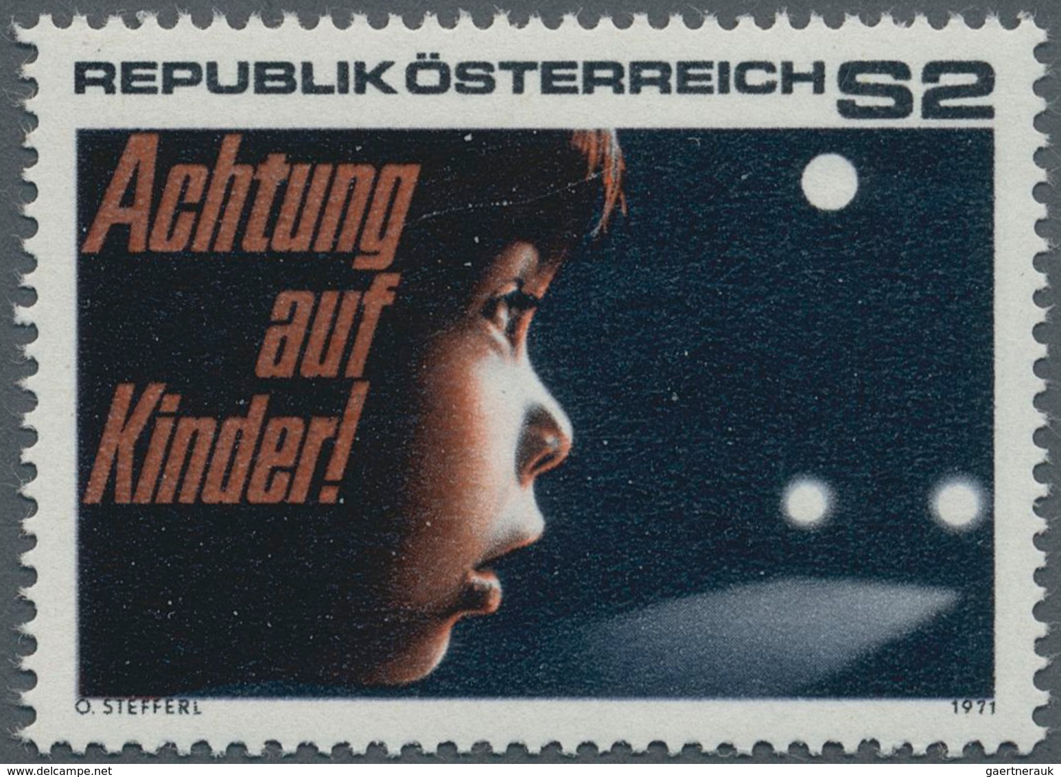 Österreich: 1971, 2 Sch. "Verkehrssicherheit" Mit Abart "Farbe Opalgrün (Licht) Fehlend", Postfrisch - Other & Unclassified