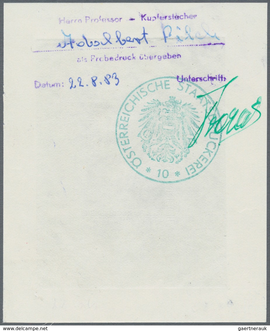 Österreich: 1984, 4 Sch. "Gregor Mendel", Drei Phasendrucke In Schwarz (1.-3. Phase), Je Einzelabzug - Sonstige & Ohne Zuordnung