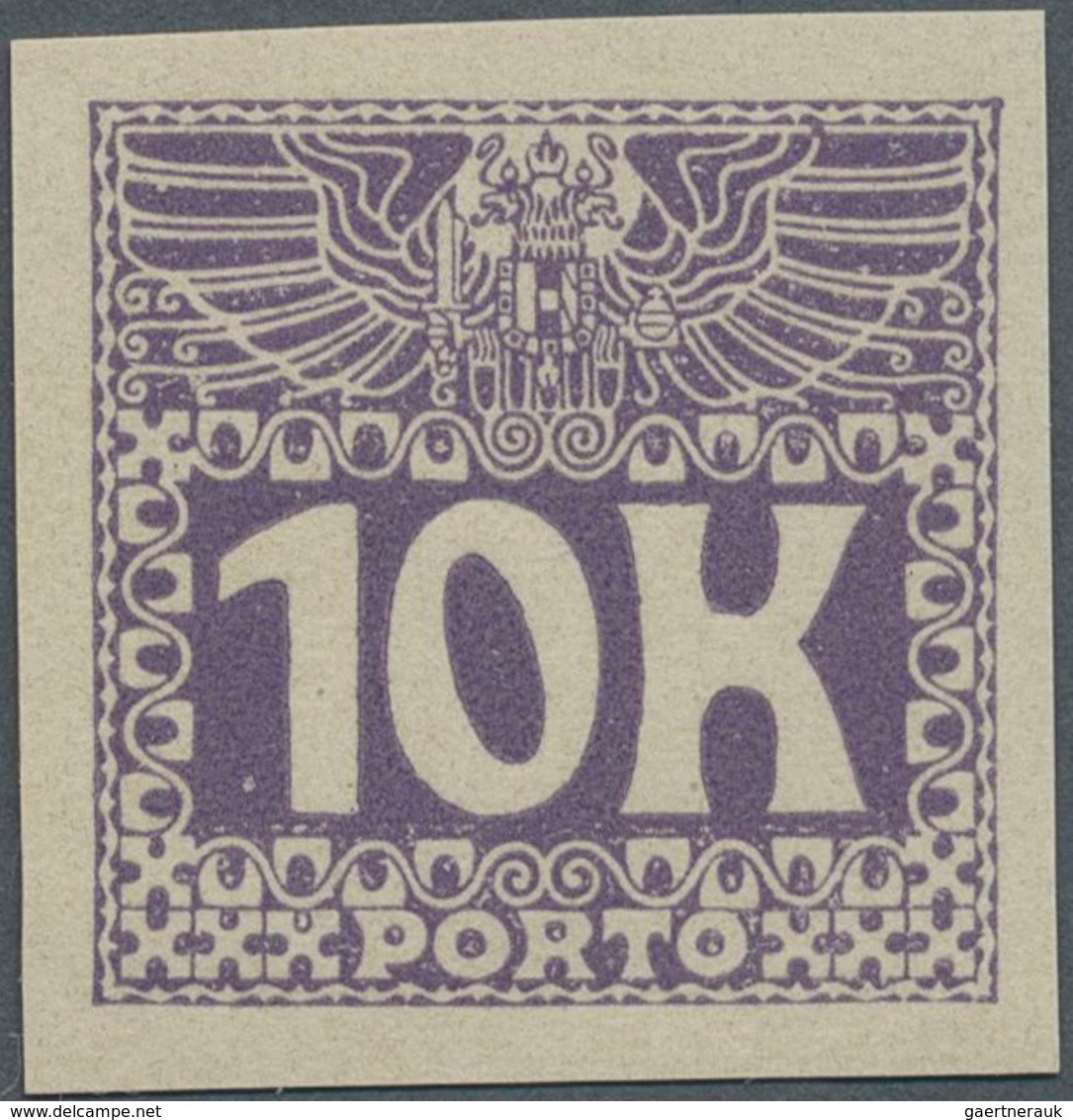 Österreich - Portomarken: 1911, 5 Kr. Und 10 Kr., Zwei Werte UNGEZÄHNT, 5 Kr. Postfrisch, 10 Kr. Ohn - Postage Due