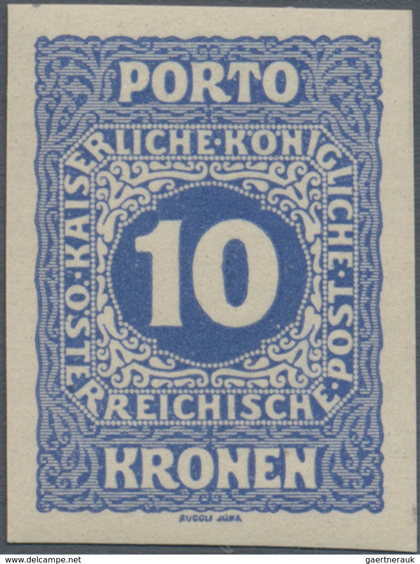 Österreich - Portomarken: 1916, 5 H. Bis 10 Kr., Komplette Serie Von Elf Werten UNGEZÄHNT, Postfrisc - Postage Due