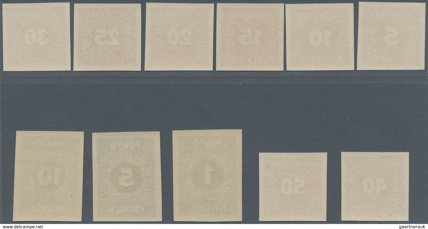 Österreich - Portomarken: 1916, 5 H. Bis 10 Kr., Komplette Serie Von Elf Werten UNGEZÄHNT, Postfrisc - Postage Due