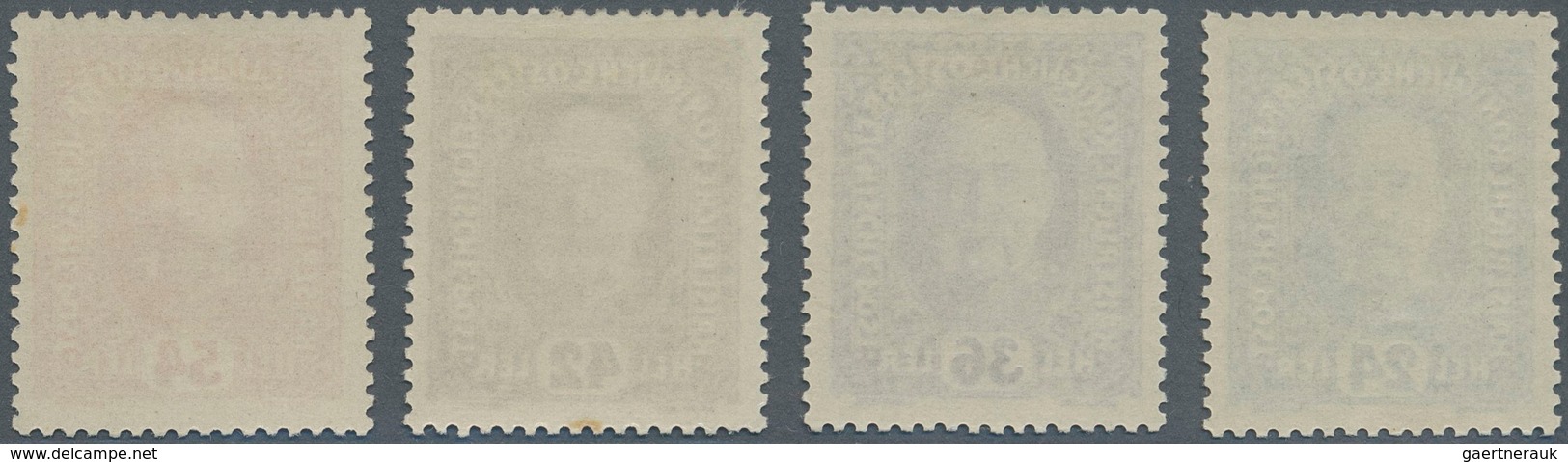 Österreich - Portomarken: 1917, Kaiser Franz Joseph, Vier Werte Komplett Je OHNE AUFDRUCK, Postfrisc - Portomarken