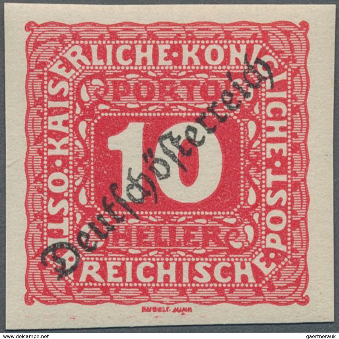 Österreich - Portomarken: 1919, Aufdrucke "Deutschösterreich", 5 H., 10 H., 20 H. Und 40 H., Vier We - Portomarken